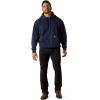 ARIAT mens Rebar Lightweight Logo Hoodie(Navy Heather/Alloy)