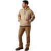 ARIAT mens Rebar Lightweight Logo Hoodie(Oatmeal Heather/Black)