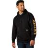 ARIAT mens Rebar Lightweight Logo Hoodie(Black/Rebar Orange)