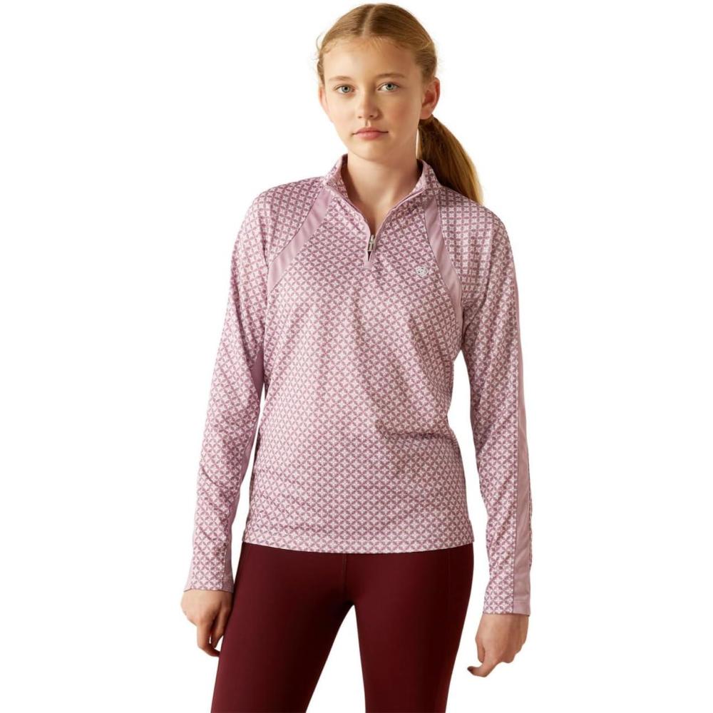 imageARIAT Boys Sunstopper 30 14 Zip BaselayerLavender Mist Tile