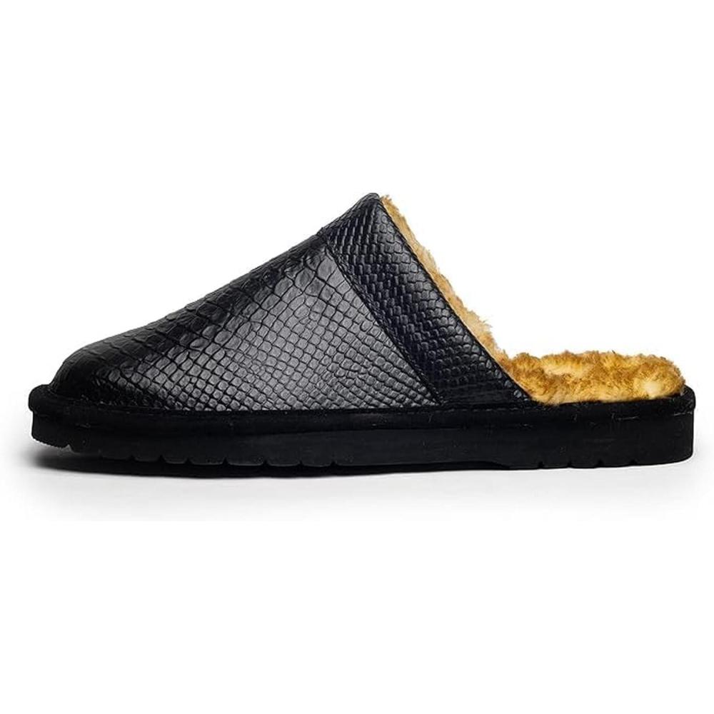 imageARIAT Mens 2842 Silversmith Outdoor Indoor Western Suede Foam Cushioned Square Toe SlipperBlack Snake