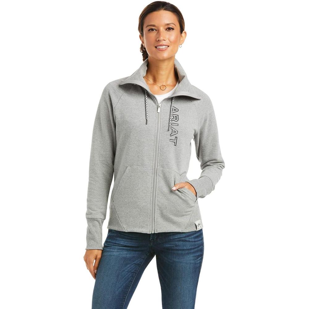 imageARIAT womens Team Logo Full Zip SweatshirtCoffee Bean