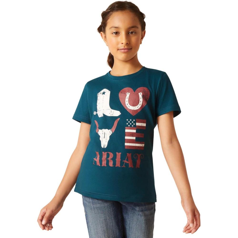 imageAriat Girls Western Love ShirtReflecting Pond