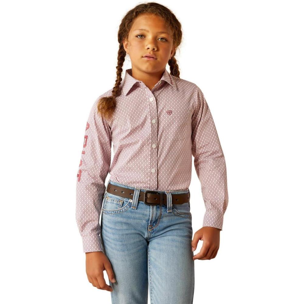 imageAriat Youth Girls Mauve Stripe Team ShirtFinleigh Geo Print
