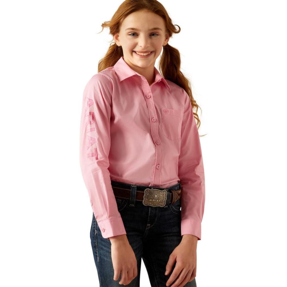 imageAriat Youth Girls Mauve Stripe Team ShirtPrism Pink