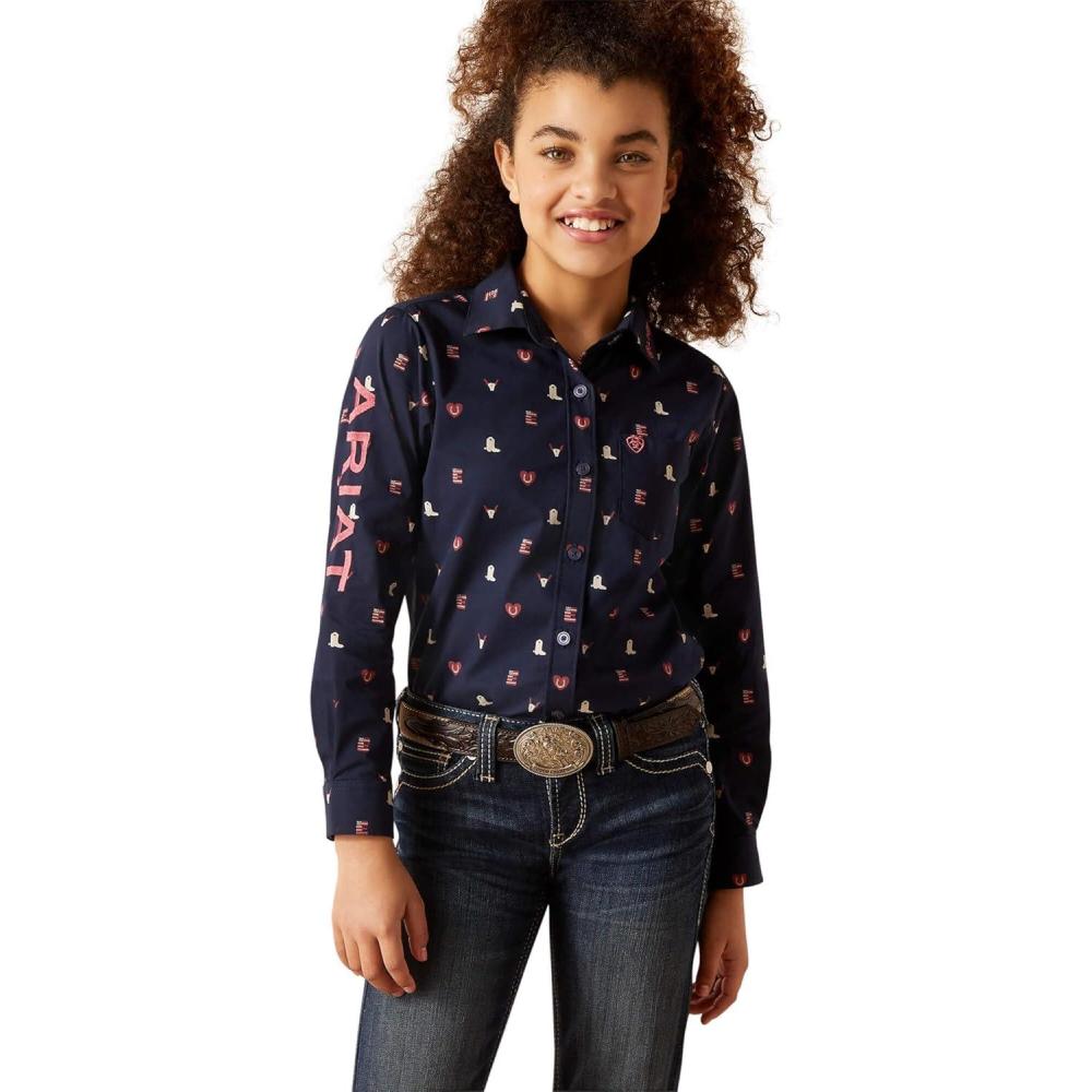 imageAriat Youth Girls Mauve Stripe Team ShirtWestern Love