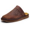 ARIAT Men’s 2842 Silversmith Outdoor Indoor Western Suede Foam Cushioned Square Toe Slipper(Chocolate)