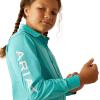 Ariat Youth Girls Mauve Stripe Team Shirt(Blue Turquoise)