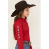 Ariat Youth Girls Mauve Stripe Team Shirt(Equestrian Red)