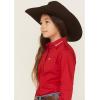 Ariat Youth Girls Mauve Stripe Team Shirt(Equestrian Red)