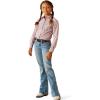 Ariat Youth Girls Mauve Stripe Team Shirt(Finleigh Geo Print)