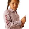 Ariat Youth Girls Mauve Stripe Team Shirt(Finleigh Geo Print)