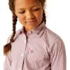 Ariat Youth Girls Mauve Stripe Team Shirt(Finleigh Geo Print)