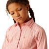 Ariat Youth Girls Mauve Stripe Team Shirt(Mauve Stripe)