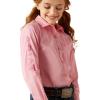 Ariat Youth Girls Mauve Stripe Team Shirt(Prism Pink)