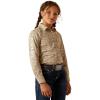 Ariat Youth Girls Mauve Stripe Team Shirt(Lone Ridge Print)