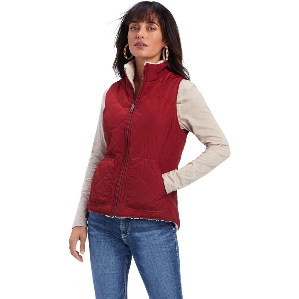 imageARIAT Womens Dillon Reversible Insulated Vest Rouge RedRouge Red