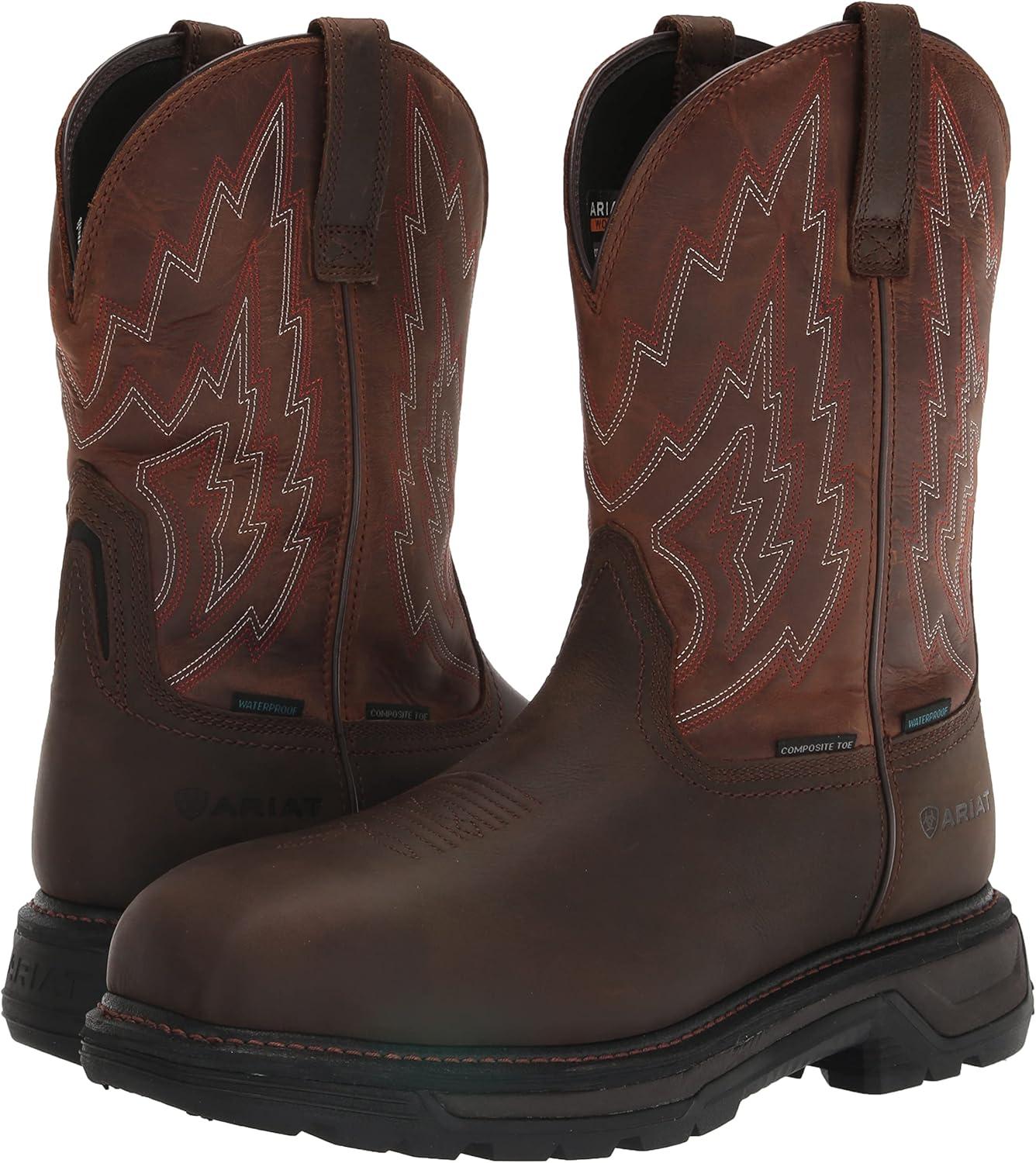 imageAriat mens Big Rig Composite Toe Work BootDark BrownDistressed Brown