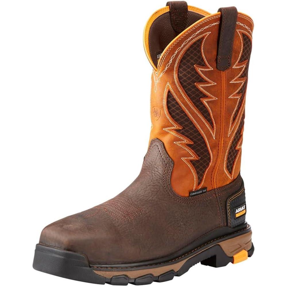 imageARIAT Intrepid VentTEK Mens BootBruin BrownSassy Orange