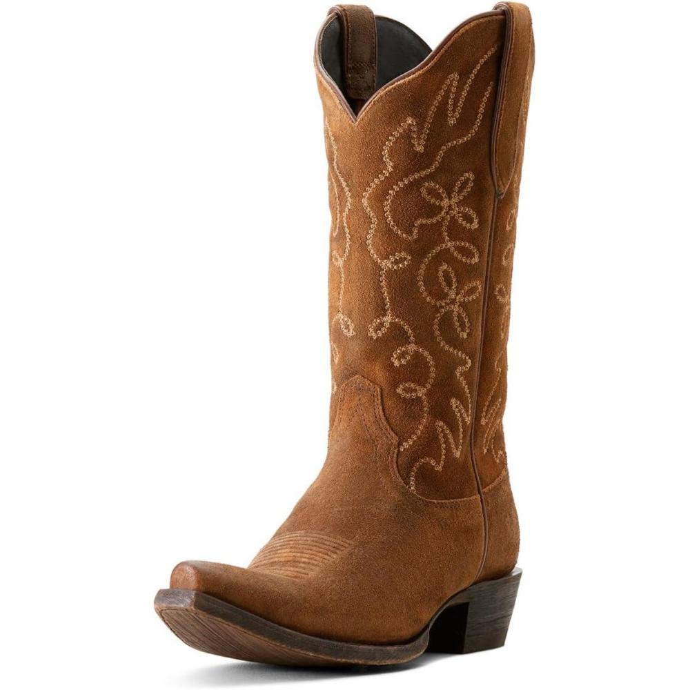 imageARIAT womens Jukebox Western BootDark Ginger Suede