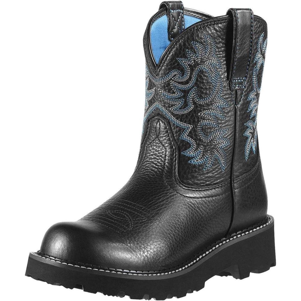 imageAriat Womens Fatbaby Western Boot Black Deertan 9