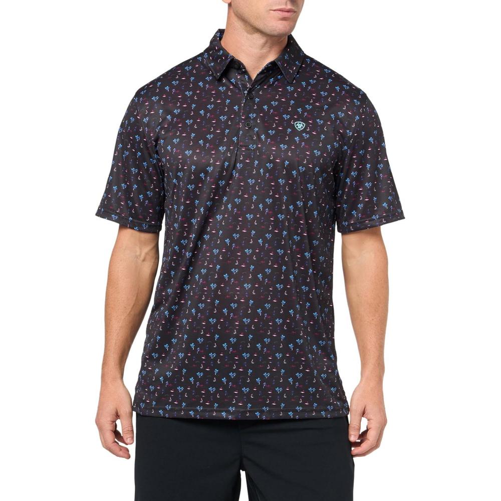 imageARIAT Mens All Over Print PoloBlack Core