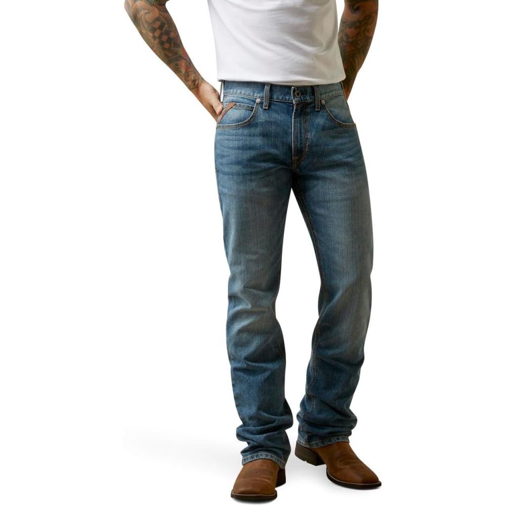 imageARIAT Mens M5 Straight Stretch Remming Stackable Straight Leg JeanTulsa