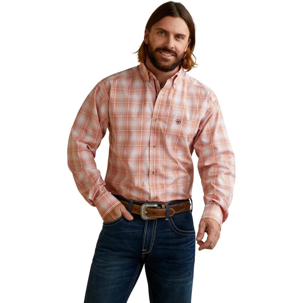 imageARIAT Mens Pro Series Manning Fitted Shirt Orange XSmall US