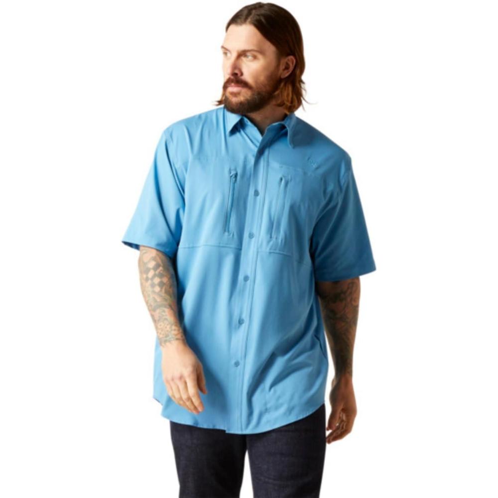 imageARIAT Mens Venttek Newsboy Blue Shirt BlueCendre Blue