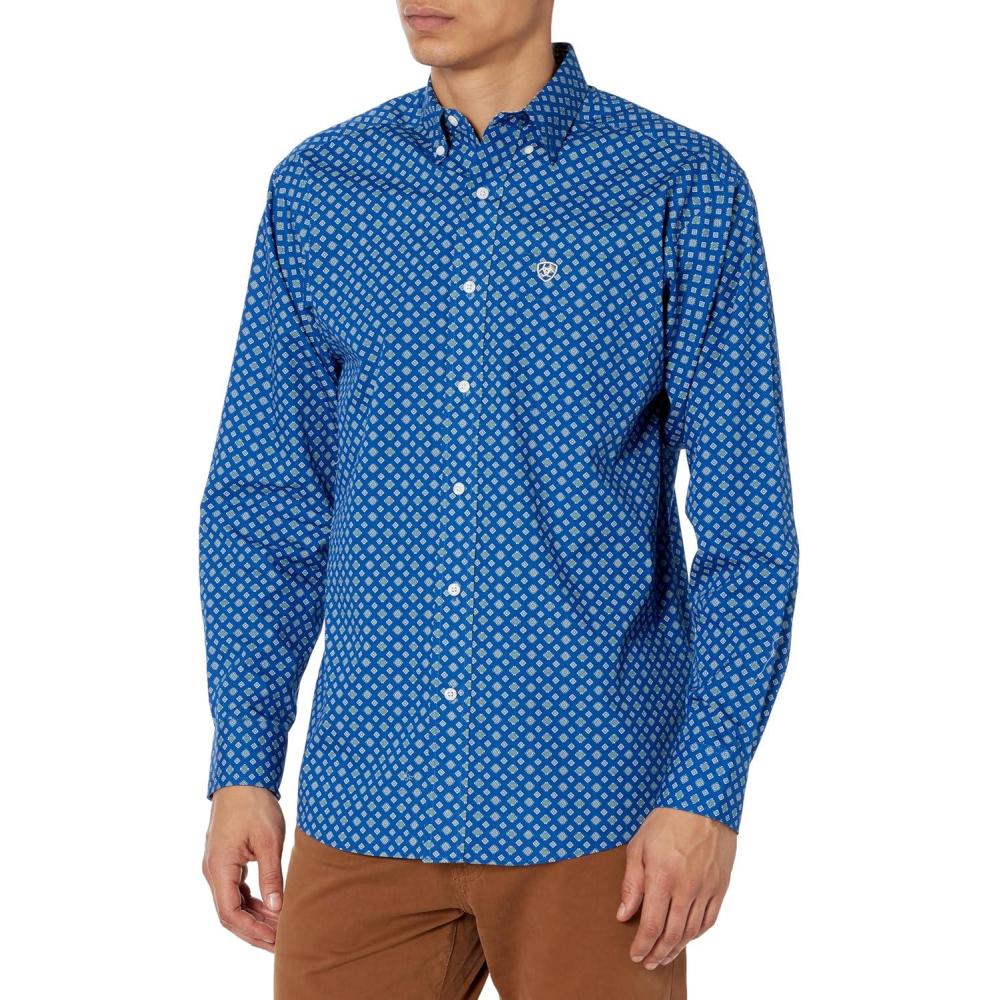 imageARIAT Mens Wrinkle Free Felini Classic Fit ShirtTrue Blue