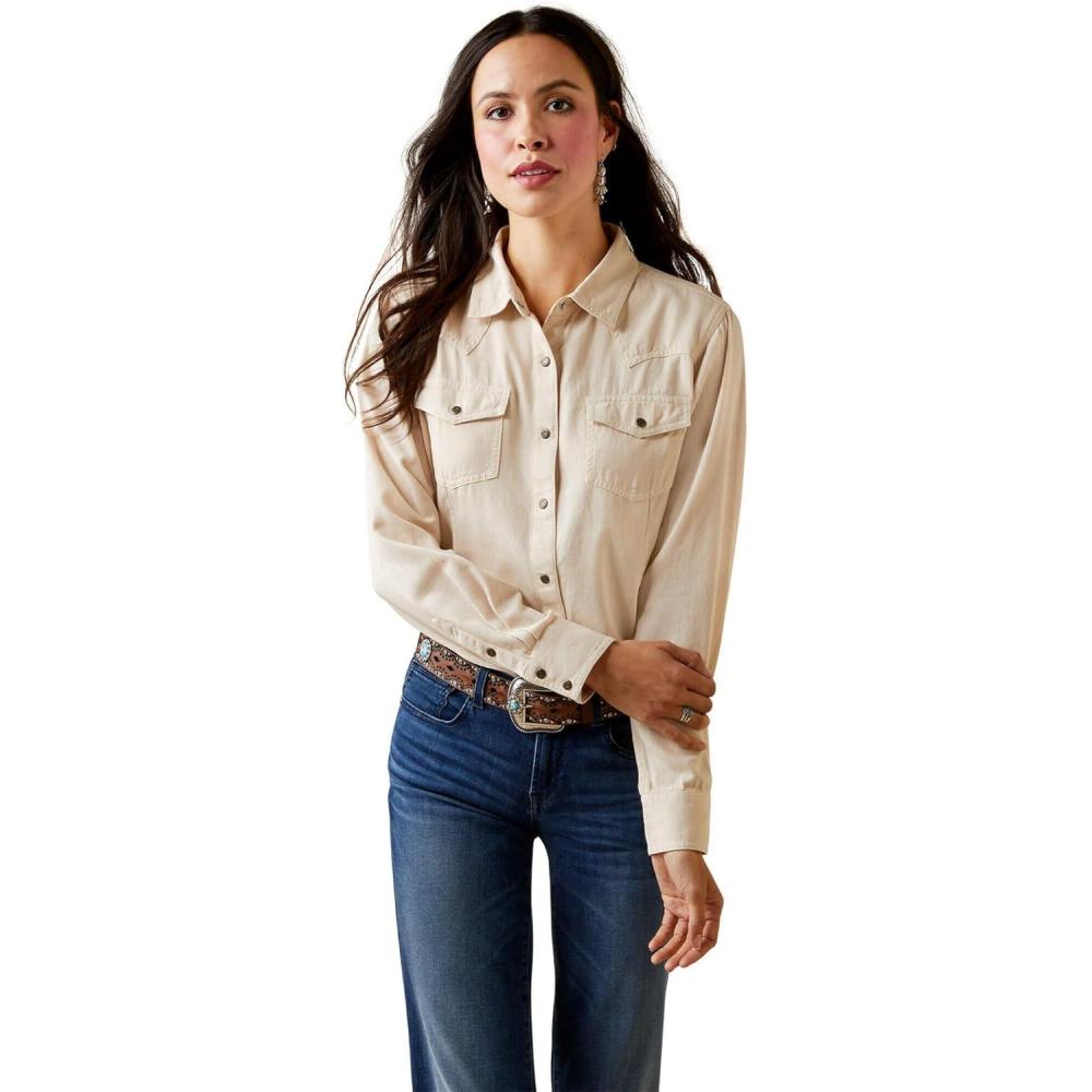 imageARIAT Womens Real Jurlington Snap ShirtSandshell