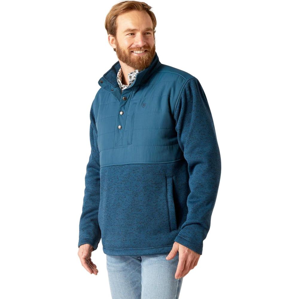 imageARIAT mens Caldwell Reinforced Snap SweaterMajolica Blue
