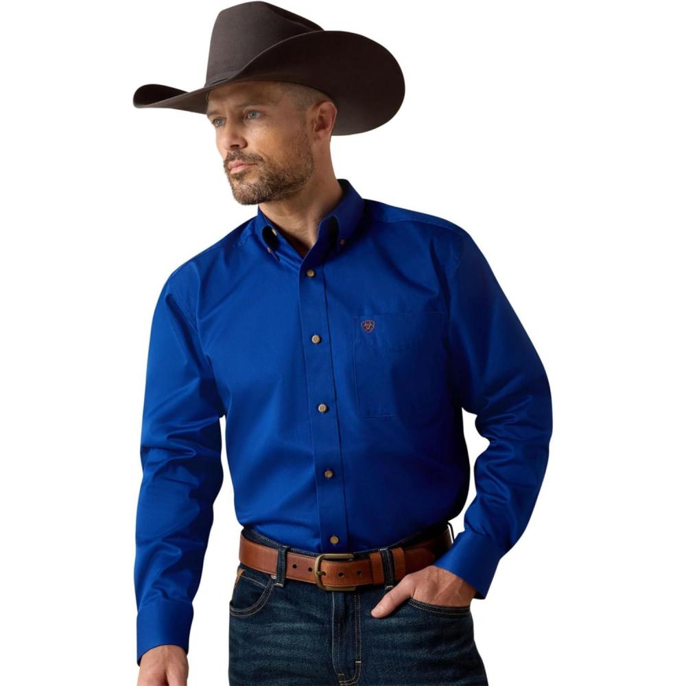 imageAriat Solid Twill Classic Fit Shirt  Mens Long Sleeve Western ButtonDown