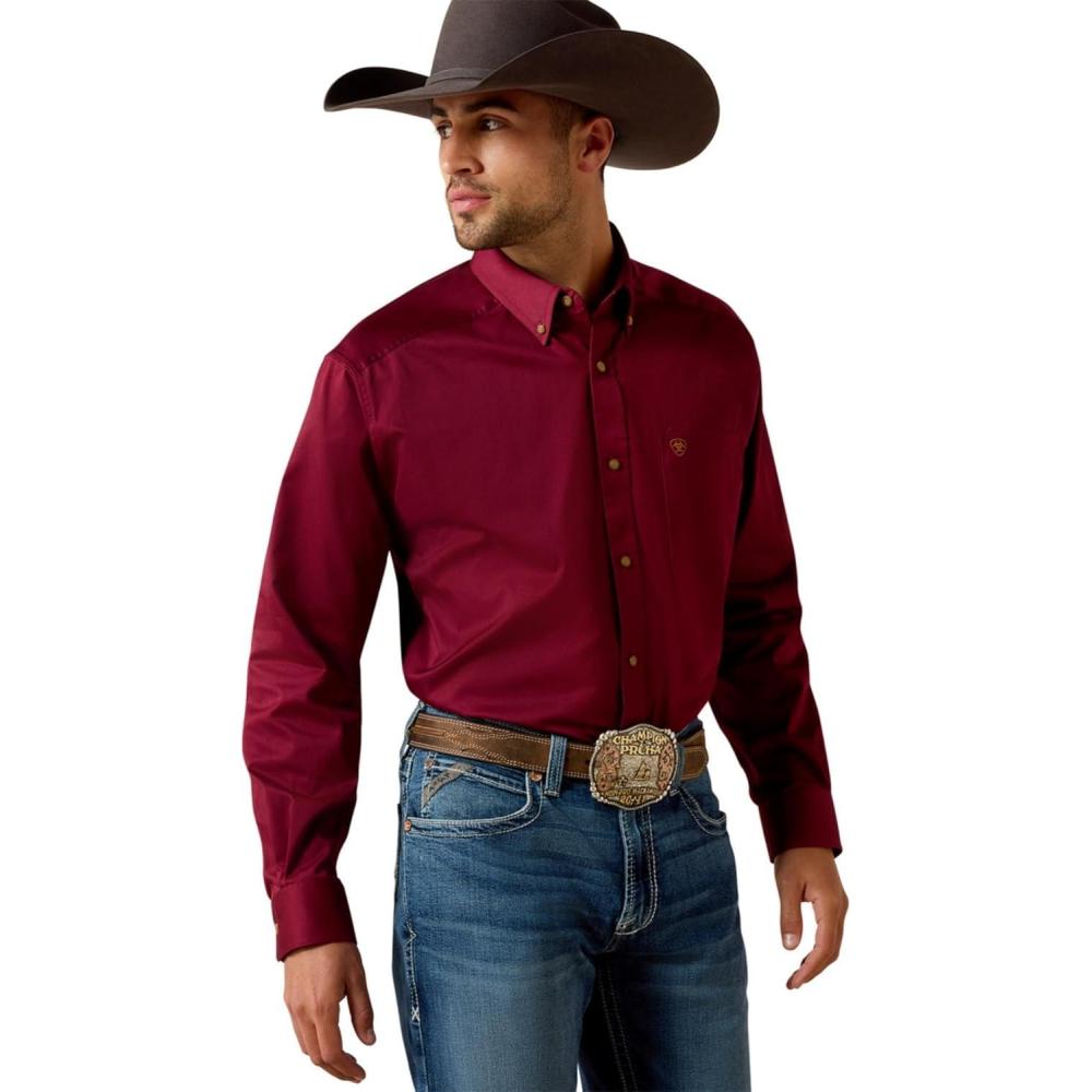 imageAriat Solid Twill ClassicFit Shirt  Mens ButtonDown Casual Western Shirt