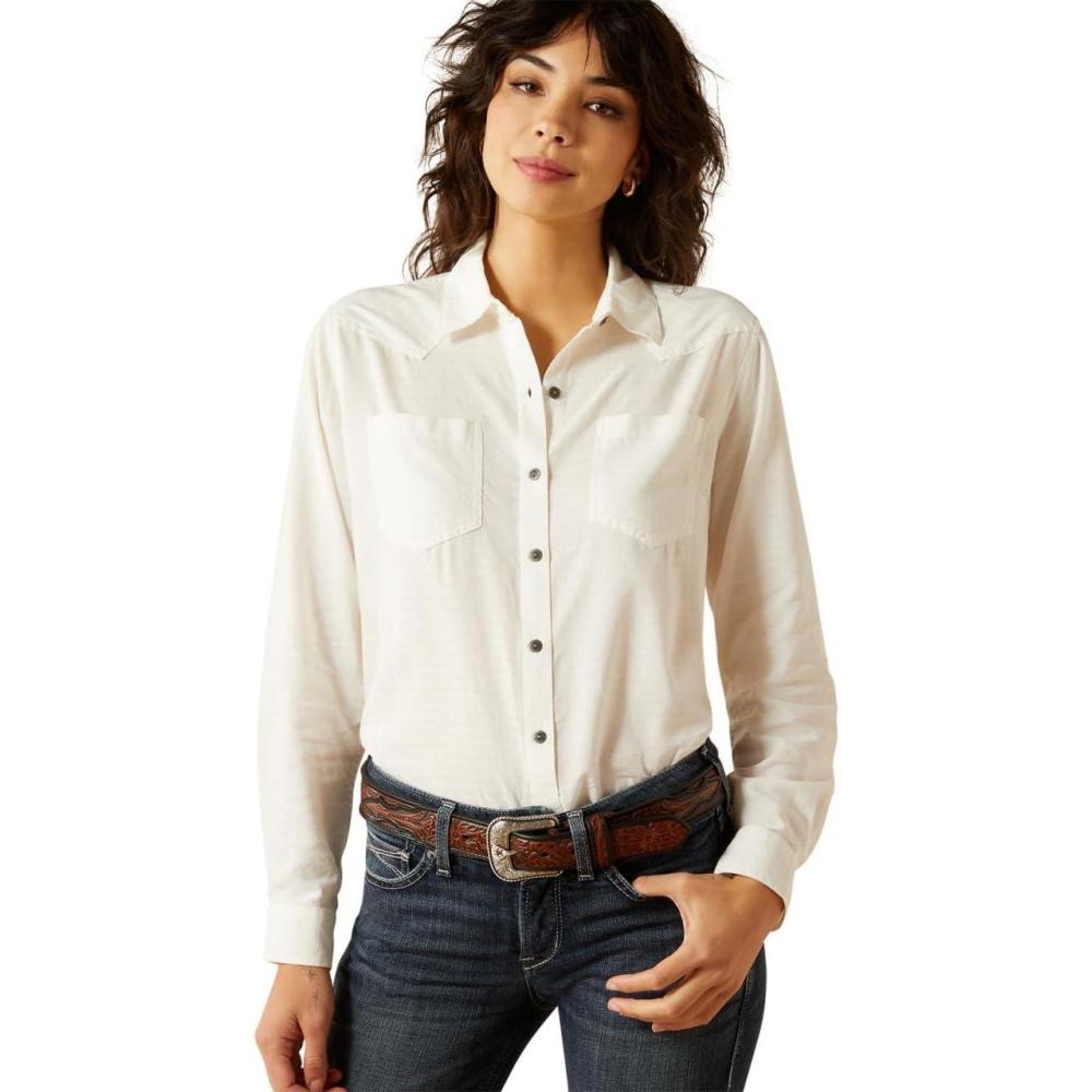 imageAriat Womens Real Billie Jeans ShirtCloud Dancer Dobby