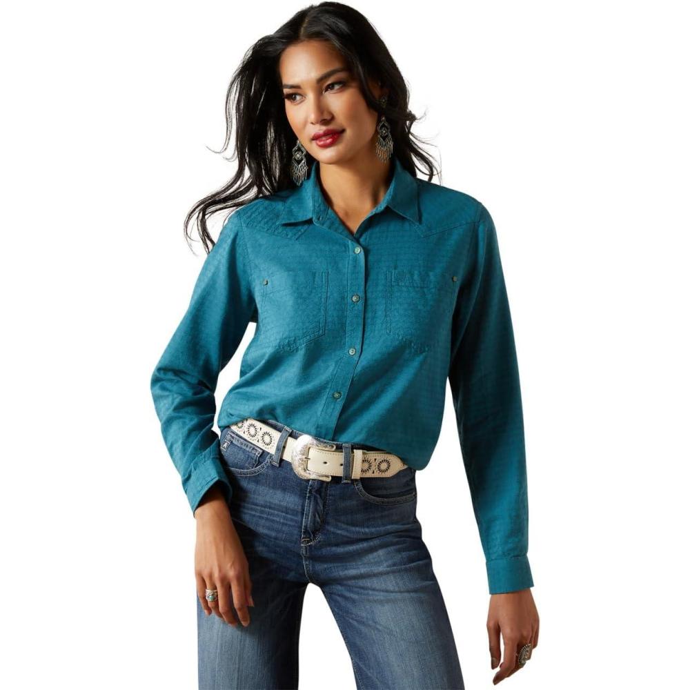 imageAriat Womens Real Billie Jeans ShirtDragonfly Dobby