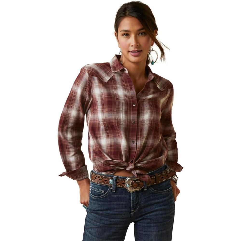 imageAriat Womens Real Billie Jeans ShirtHearth Plaid