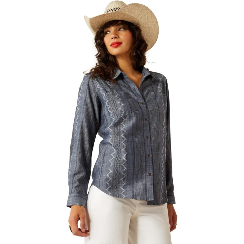 imageAriat Womens Real Billie Jeans ShirtMed Blue Chambray