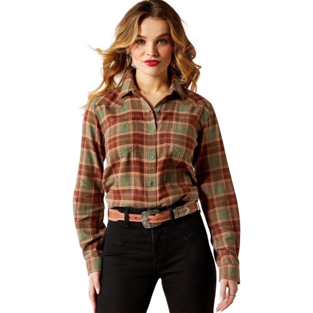 imageAriat Womens Real Billie Jeans ShirtOakwood Plaid