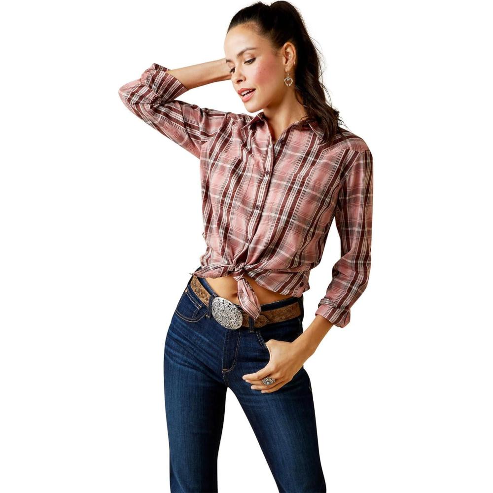 imageAriat Womens Real Billie Jeans ShirtSaguaro Plaid