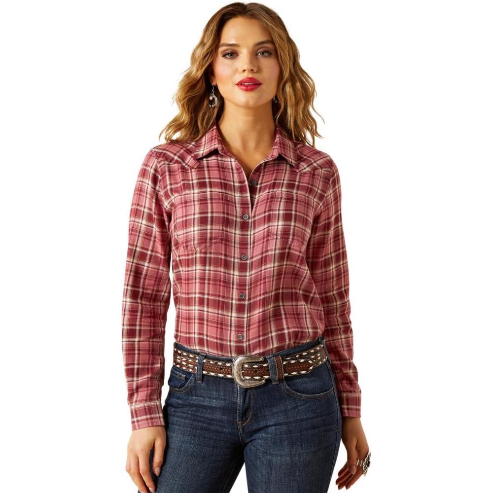 imageAriat Womens Real Billie Jeans ShirtSunkissed Plaid