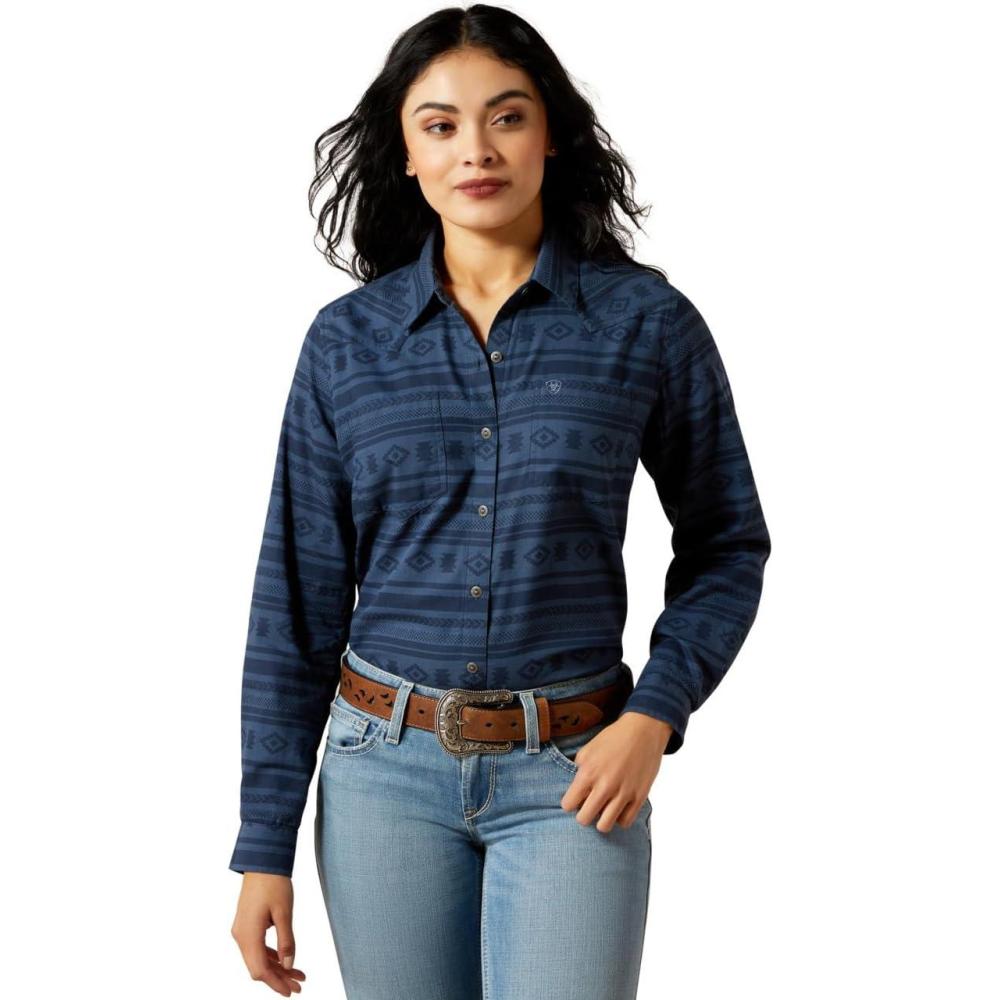 imageAriat Womens Real Billie Jeans ShirtVintage Indigo Southwest