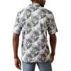 ARIAT Men’s All Over Print Polo(White Tropical)