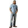 ARIAT Mens Barb Shield T-Shirt(Light Blue Heather)