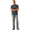 ARIAT Mens Barb Shield T-Shirt(Navy Heather)