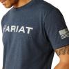 ARIAT Mens Barb Shield T-Shirt(Navy Heather)