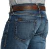 ARIAT Mens M5 Straight Stretch Remming Stackable Straight Leg Jean(Blue)