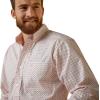 ARIAT Mens Oz Fitted Shirt, Peach, X-Small US