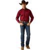 ARIAT Men’s Pro Series Classic Fit Shirt(Dark Red/White)