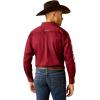 ARIAT Men’s Pro Series Classic Fit Shirt(Dark Red/White)